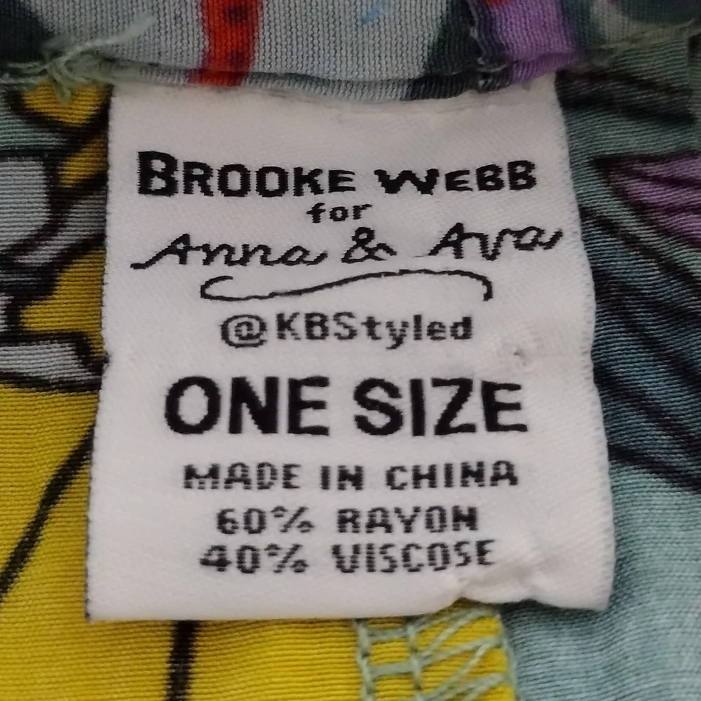 Brooke Webb Floral Kimono Women's OS Multicolor Artsy Coastal Beach Vacation - Picture 7 of 7
